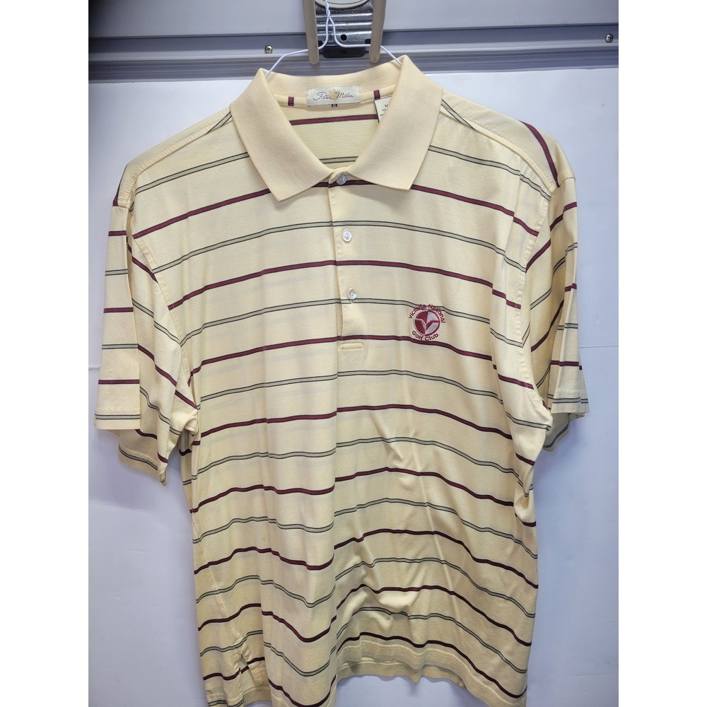 Vtg‎ Peter Millar Victoria National Golf Club Polo Striped Men's Medium